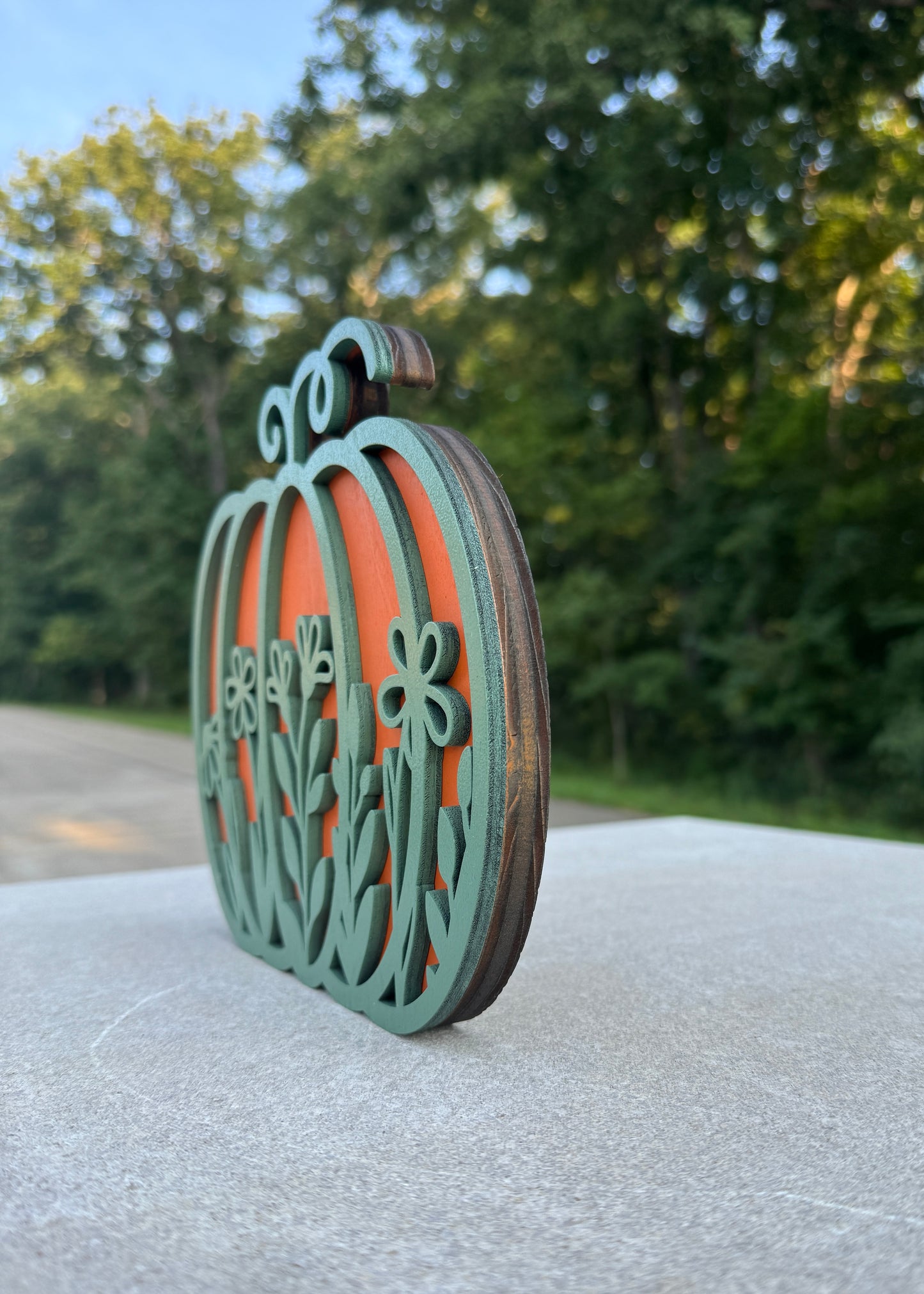 Pumpkin Shelf Decor - Wood