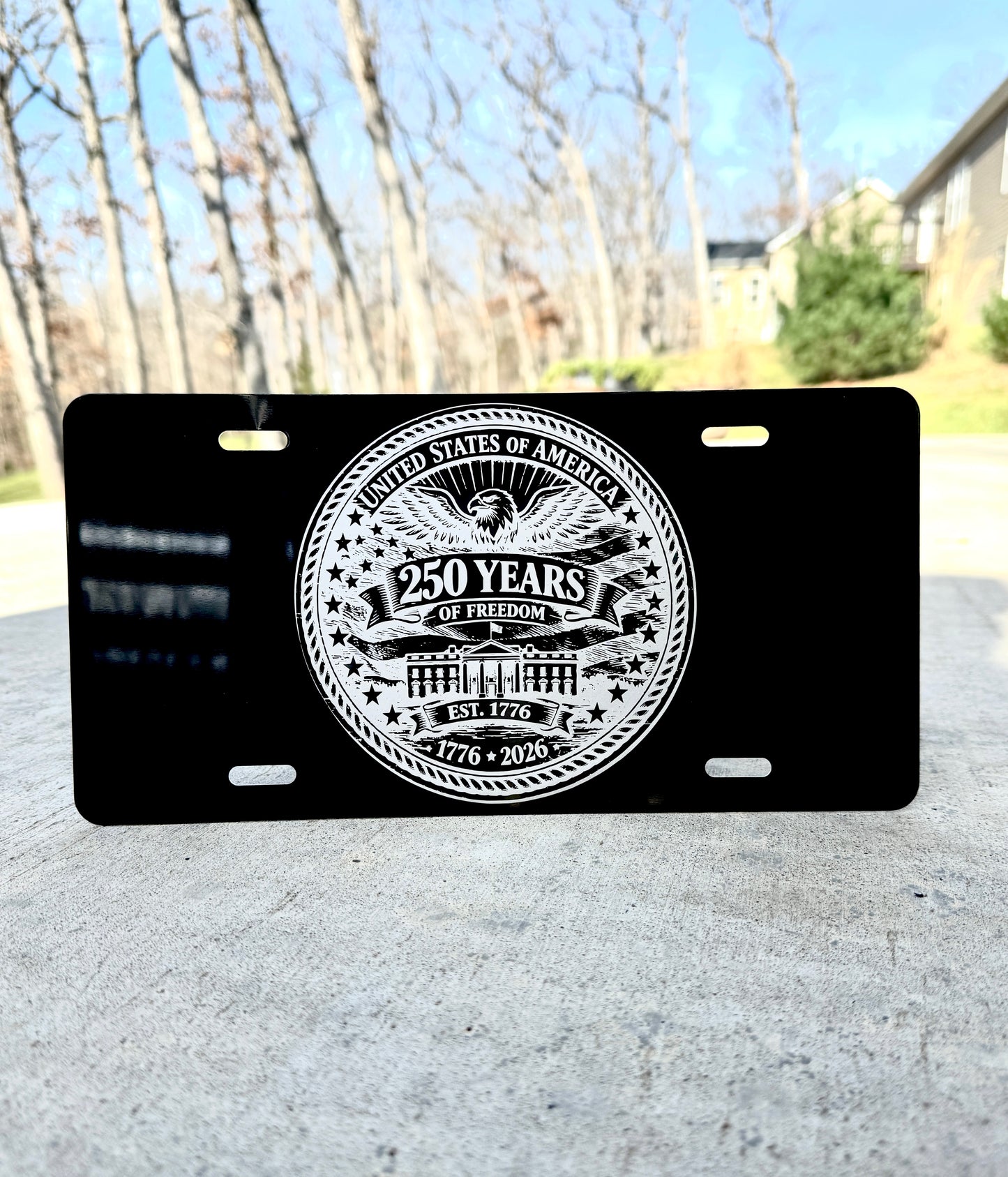 Laser Engraved Aluminum License Plate