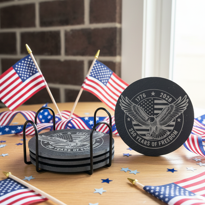 250 Years of Freedom Slate Coaster Set