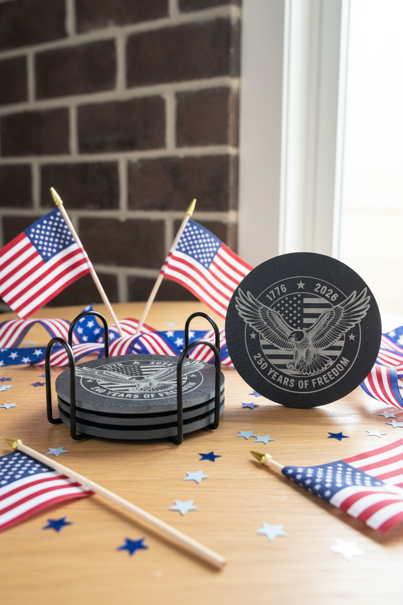 250 Years of Freedom Slate Coaster Set