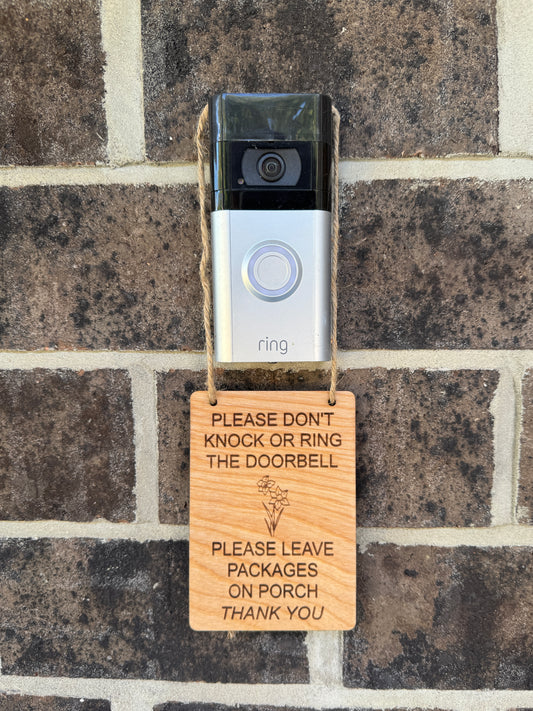 Doorbell Sign, Delivery Doorbell Sign, No Need To Knock Or Ring Doorbell