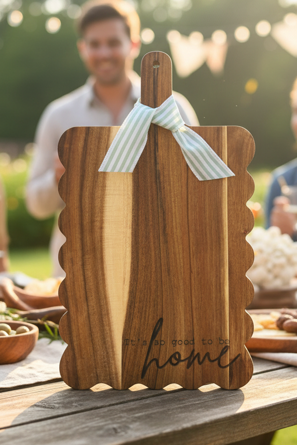Scalloped Acacia Cutting Board