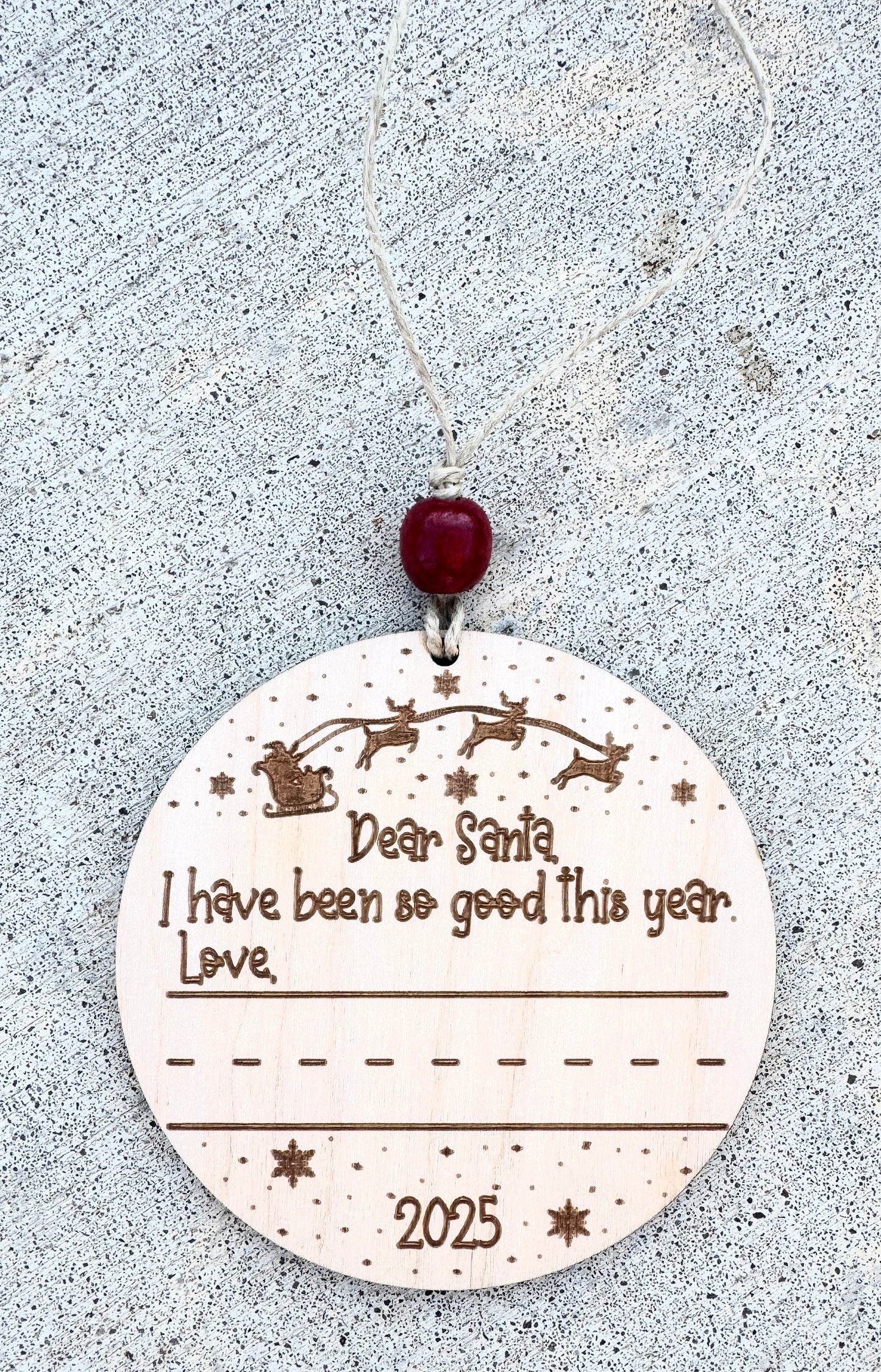 Dear Santa Child's Handwriting Christmas Ornament Keepsake