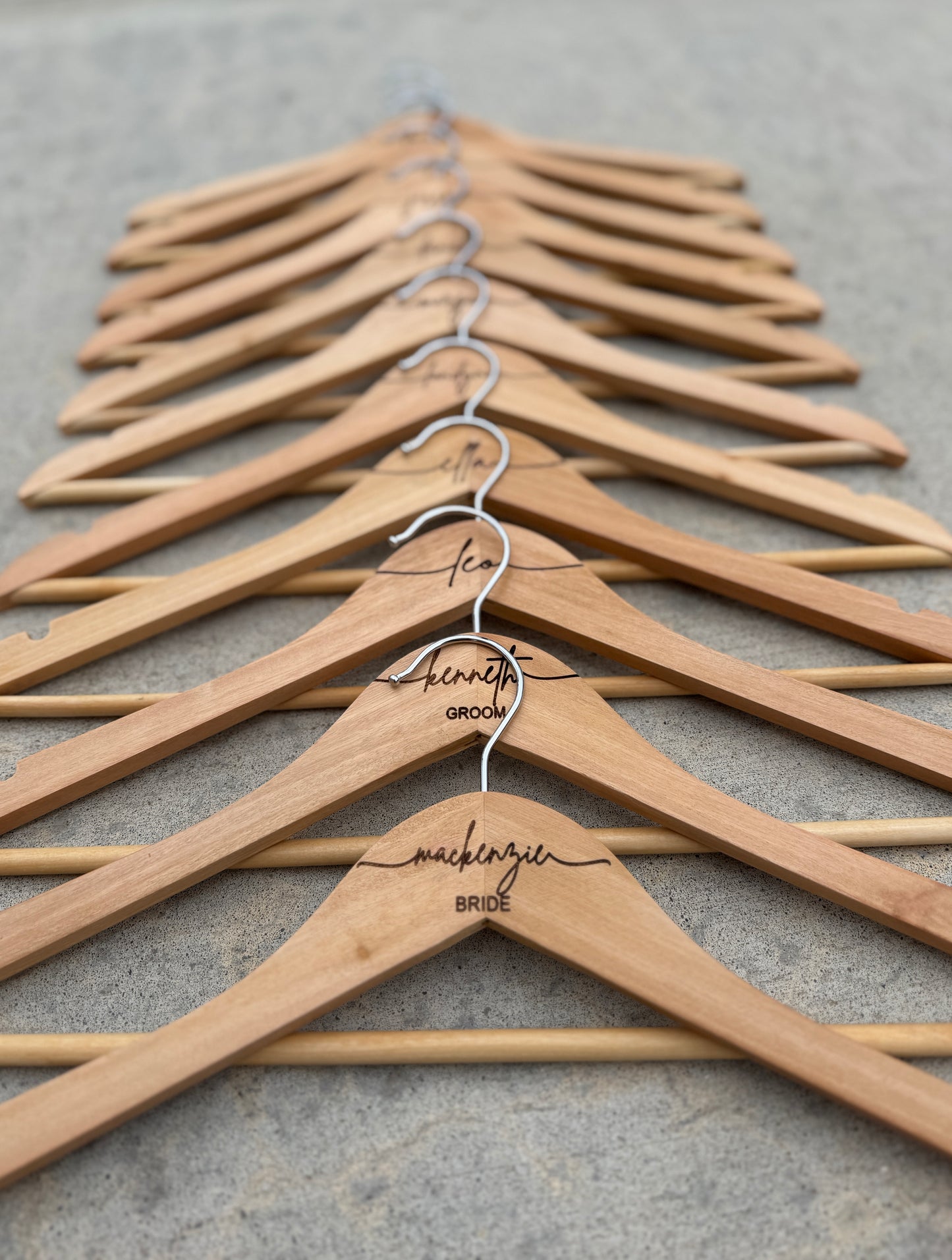 Personalized Wood Bridal Party Hangers – Custom Name Wedding Hangers for Bride, Groom & Bridal Party