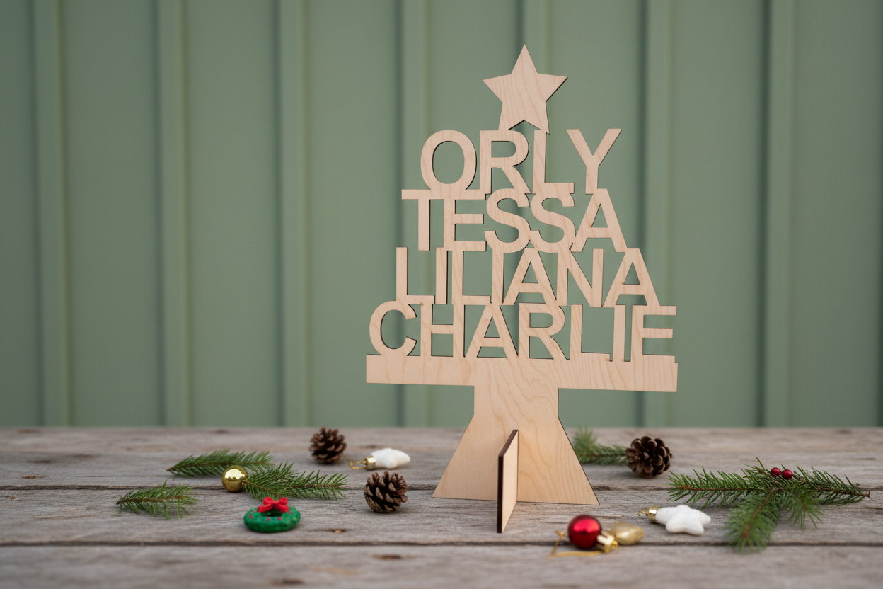 Wooden Family Christmas Tree
