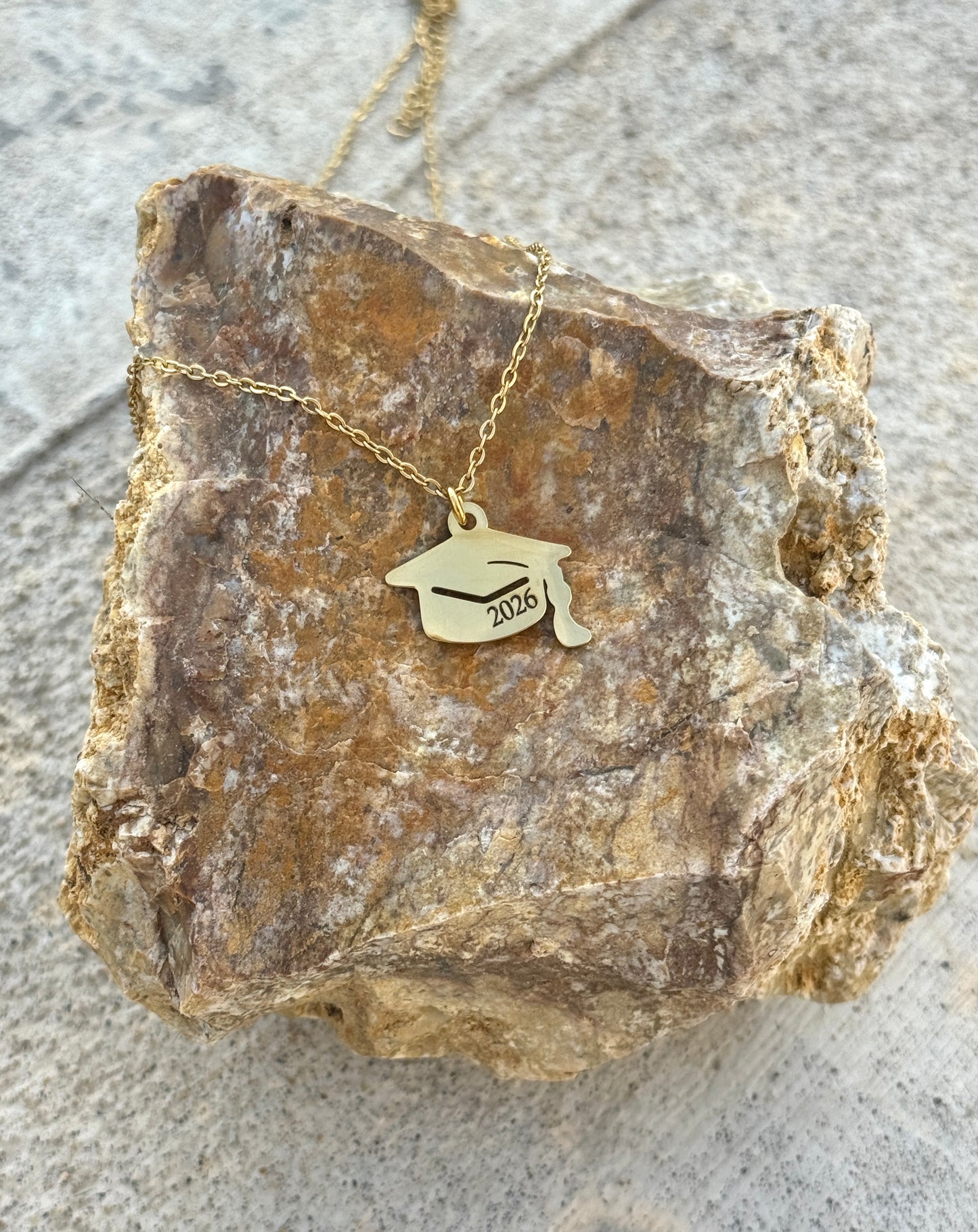 Engraved Graduation Cap Necklace – Stainless Steel Keepsake