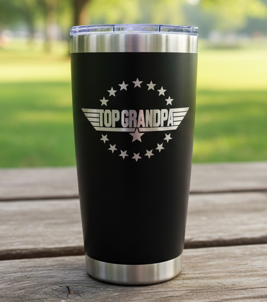 Top Grandpa Tumbler, Laser Engraved Top Grandpa Tumbler