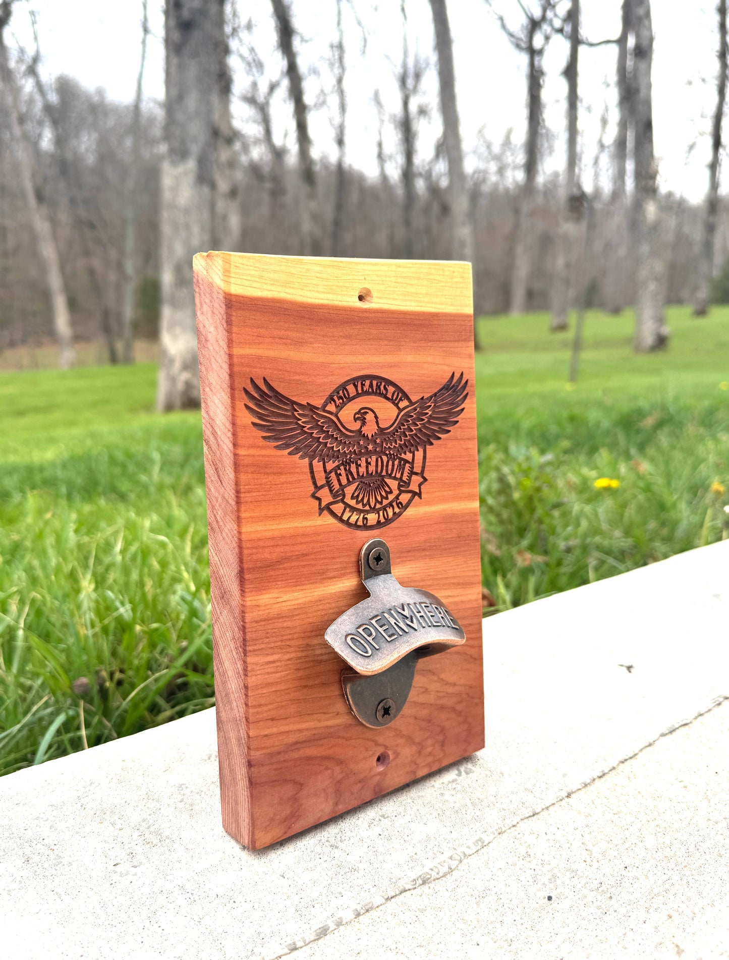 Freedom USA 250 Years Cedar Bottle Opener