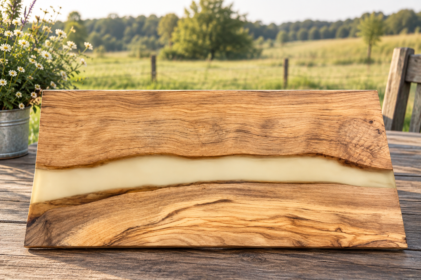 Olive Wood and Resin Cutting Board