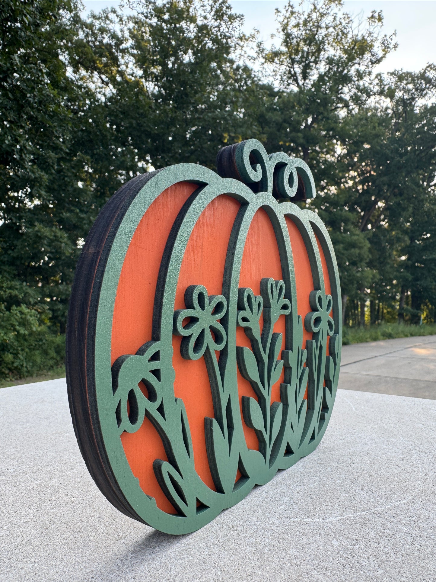 Pumpkin Shelf Decor - Wood