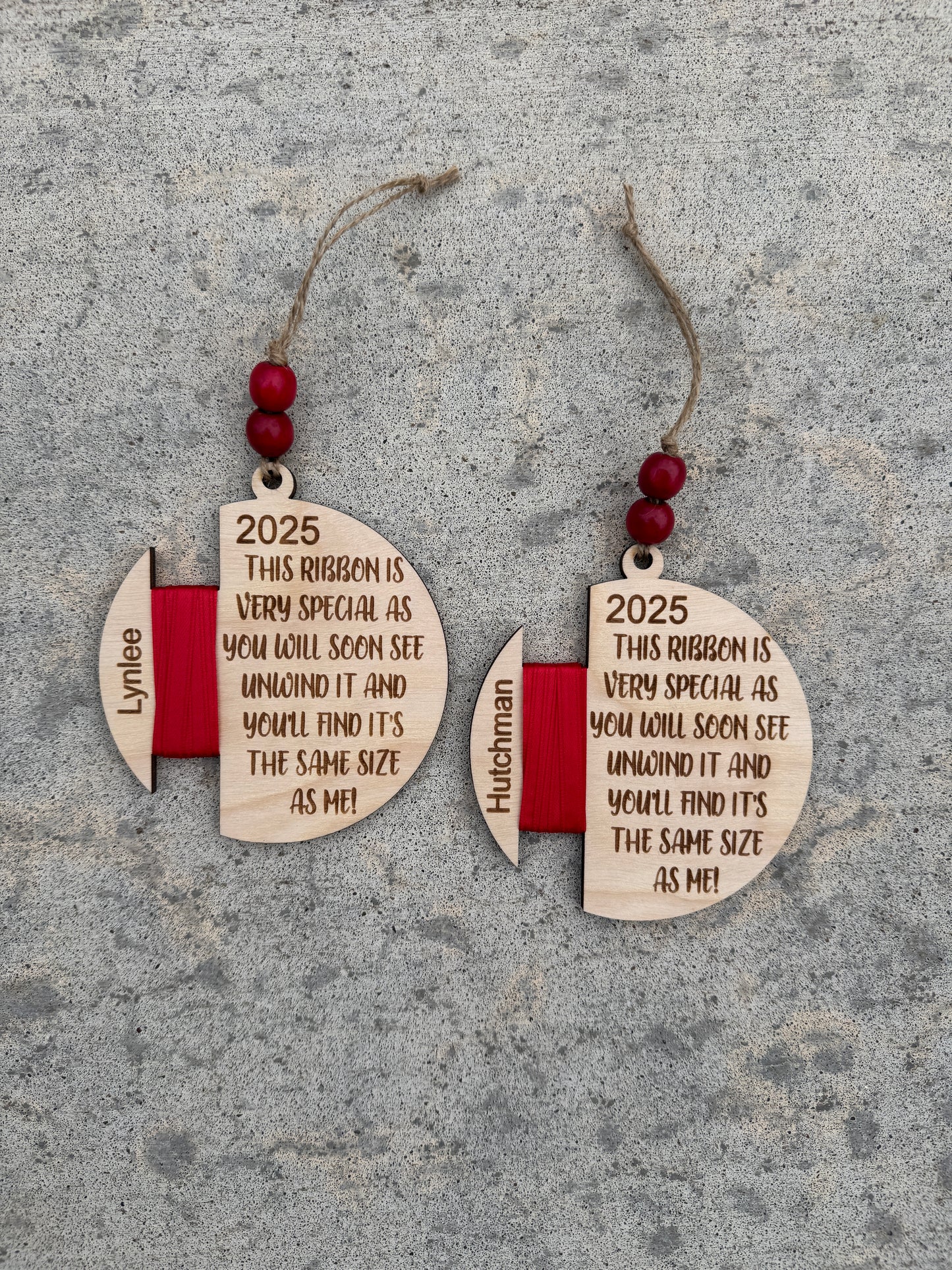 Personalized Child's Growth Size Chart Christmas Ornament