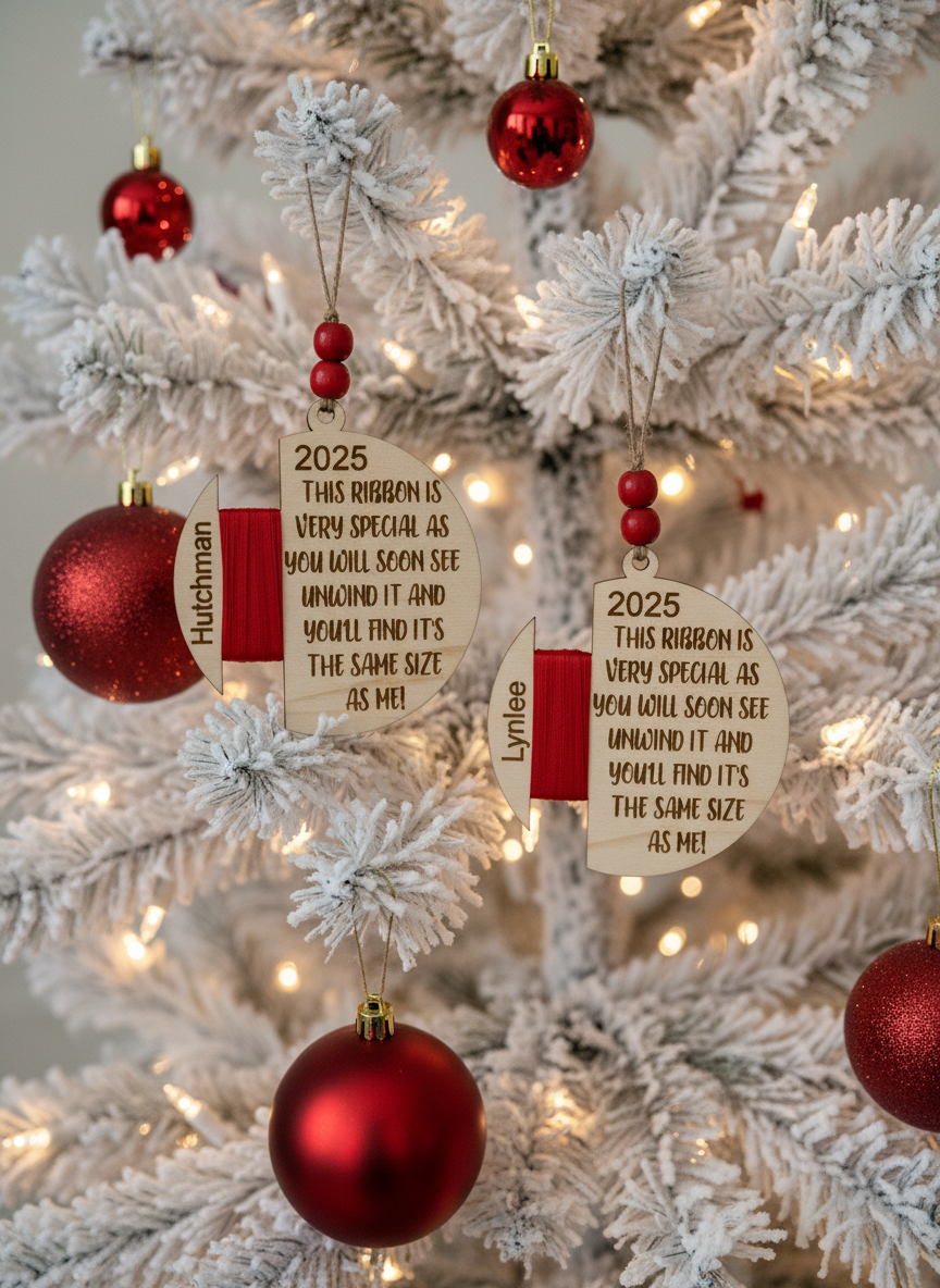 Personalized Child's Growth Size Chart Christmas Ornament