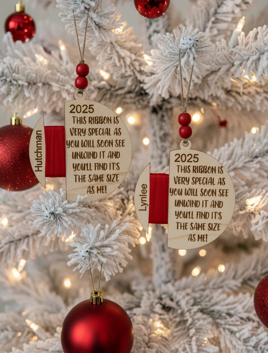 Personalized Child's Growth Size Chart Christmas Ornament