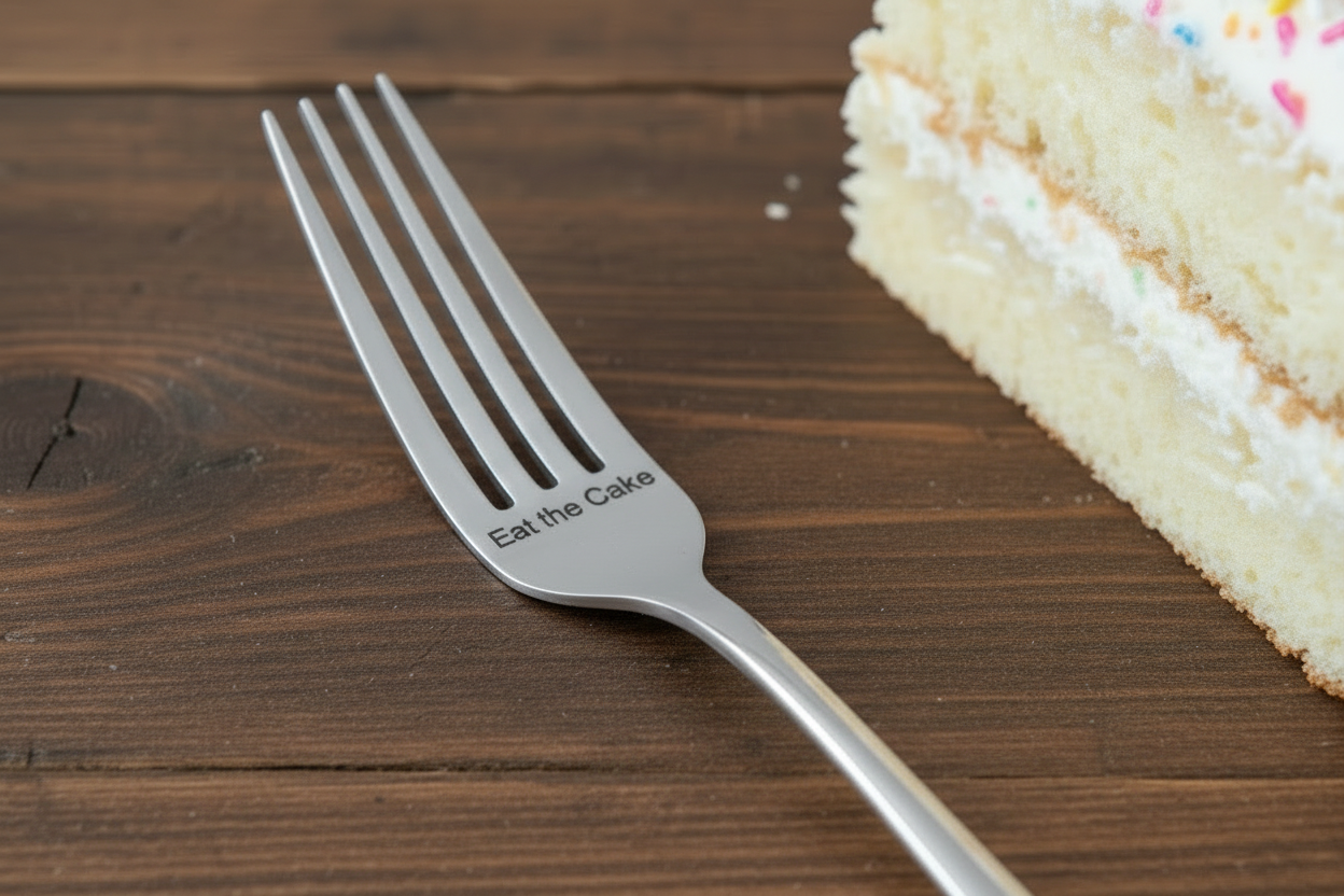 Personalized Laser Engraved Stainless Steel Fork – Custom Wedding or Sentimental Gift