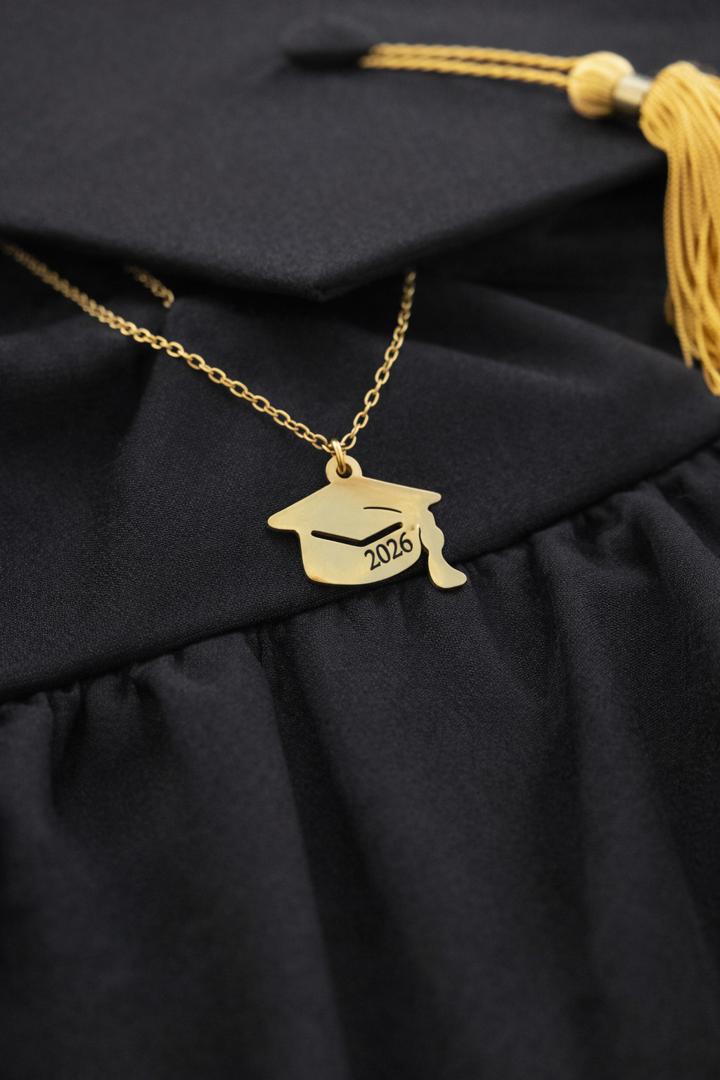 Engraved Graduation Cap Necklace – Stainless Steel Keepsake