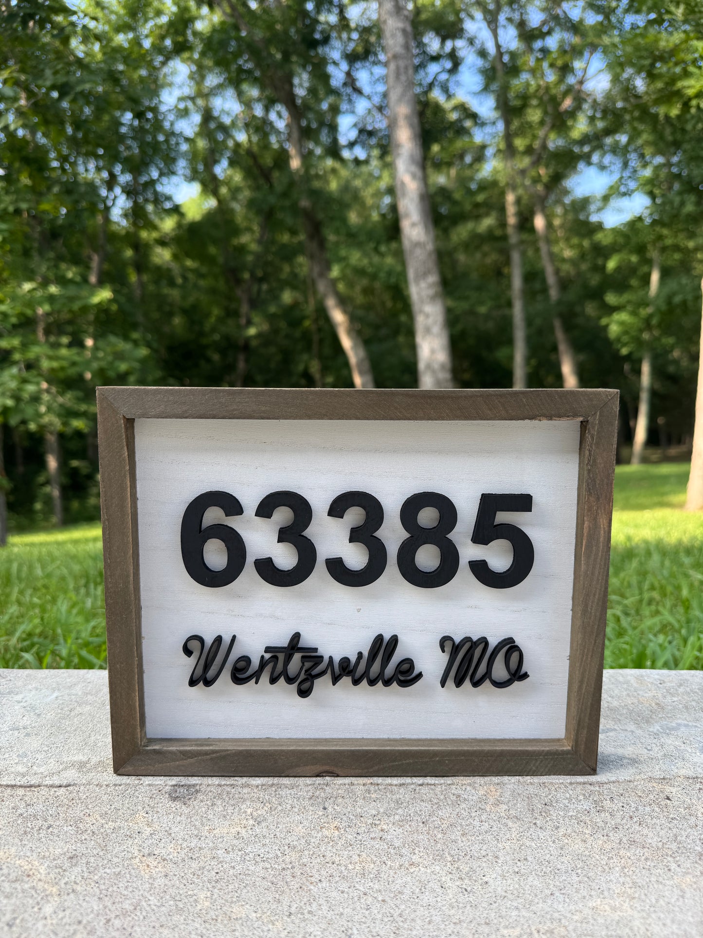 Wentzville, Missouri 63385 Wood Wall Decor | 8” x 10” Rustic Zip Code Sign | Handmade Home Décor