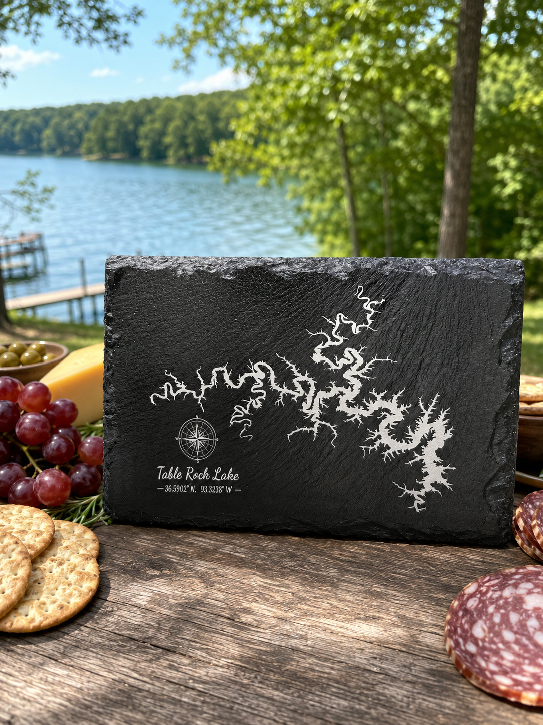 Missouri Lakes -  Engraved Slate Serving Board – Elegant and Functional