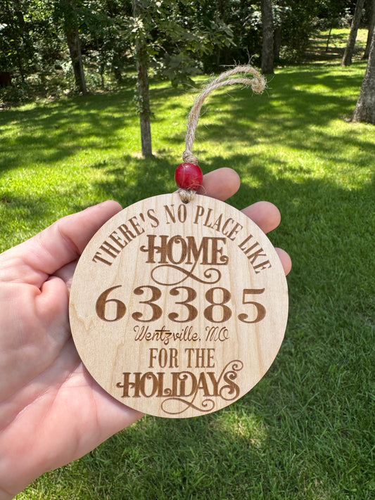 Home For The Holidays Zip Code Ornament