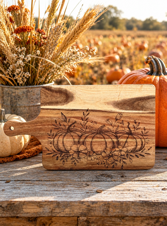 Acacia Pumpkin Cutting Board