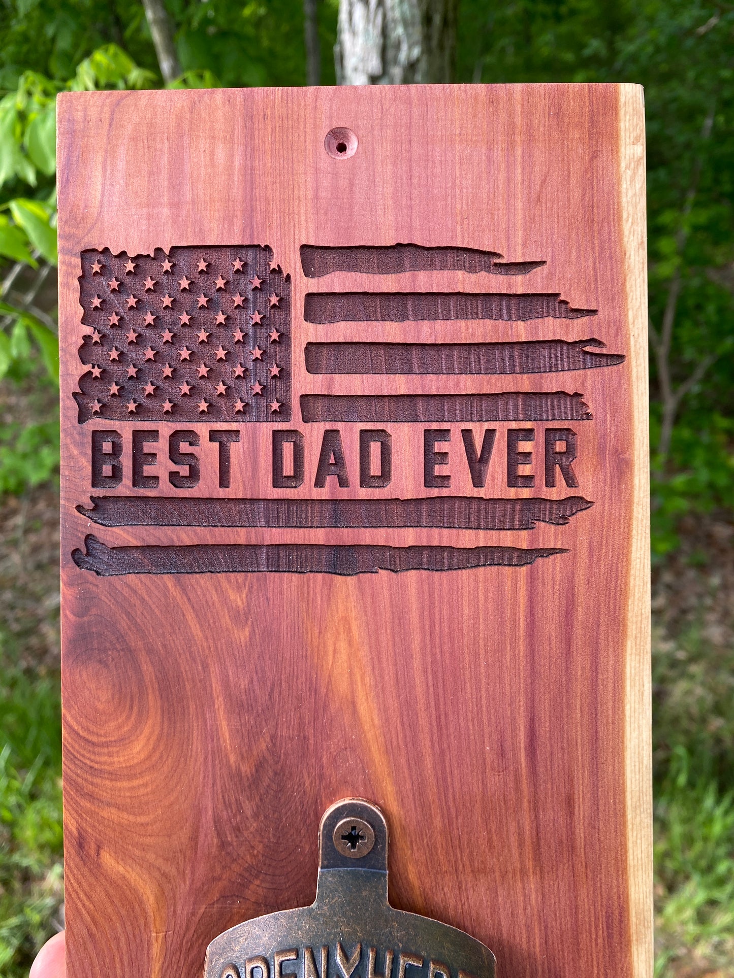 Best Dad Ever Cedar Bottle Opener