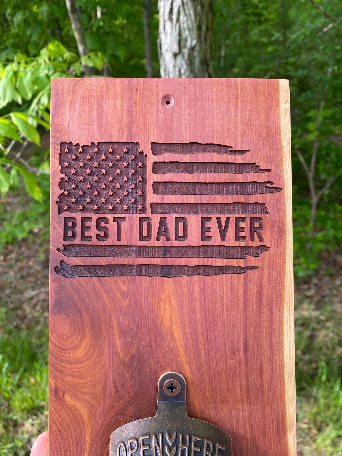 Best Dad Ever Cedar Bottle Opener