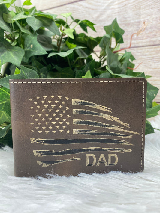Distressed Flag Dad Wallet