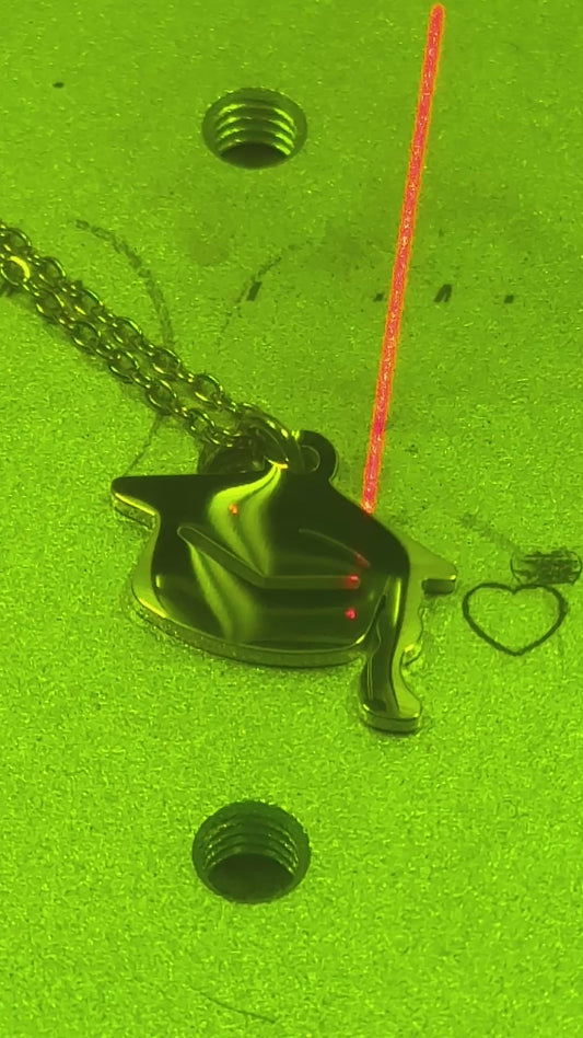 Engraved Graduation Cap Necklace – Stainless Steel Keepsake