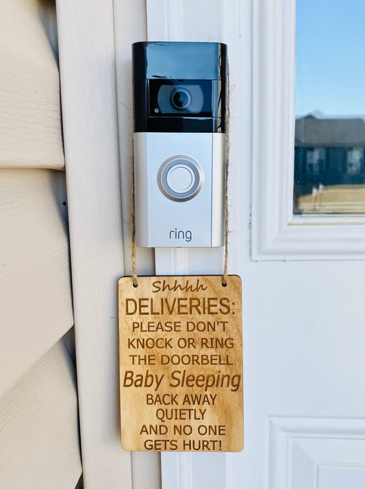 Baby Sleeping Doorbell Sign