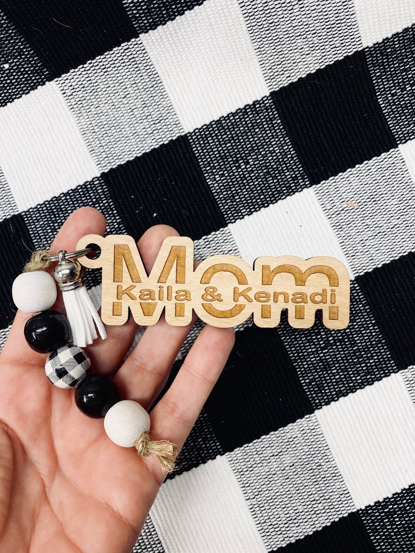 Mom Personalized Keychain with Kids Names