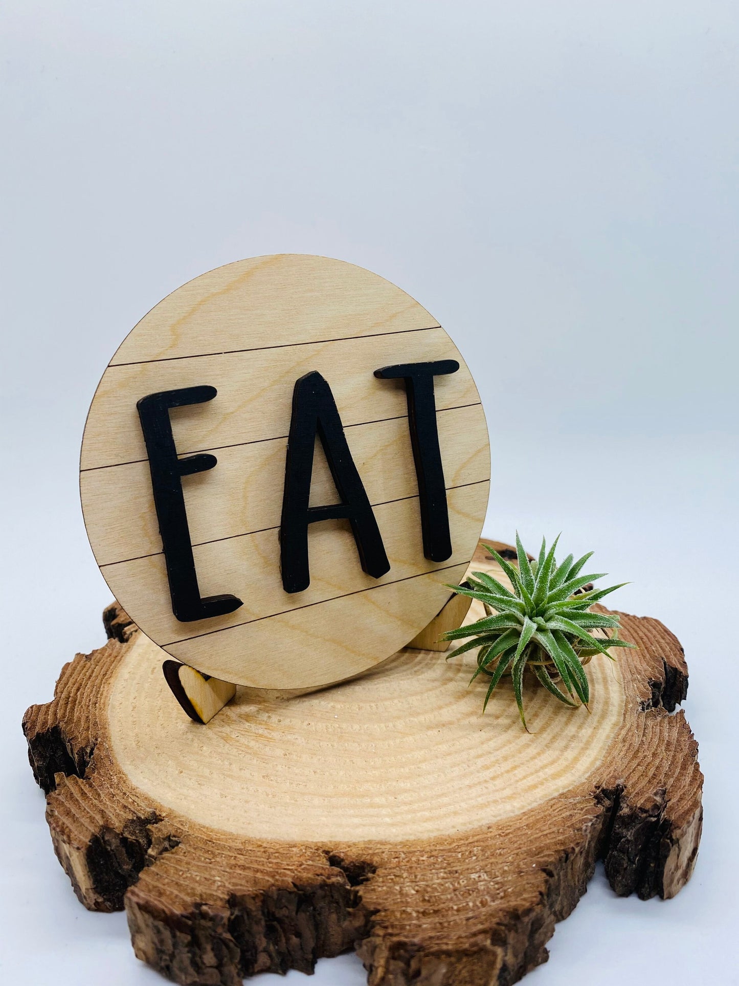 Round Farmhouse Tiered Tray Sign, Shiplap Inspired Eat Sign, Tiered Tray Decor, 4” Round Tiered Tray Sign