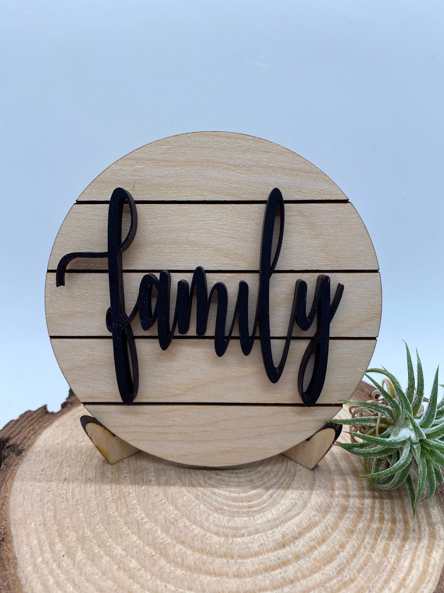 Family Tiered Tray Sign, Mini Shiplap Tray Sign, Tiered Tray Decor, 4” Round Tiered Tray Sign, Wood Tiered Tray Sign, Tiered Tray