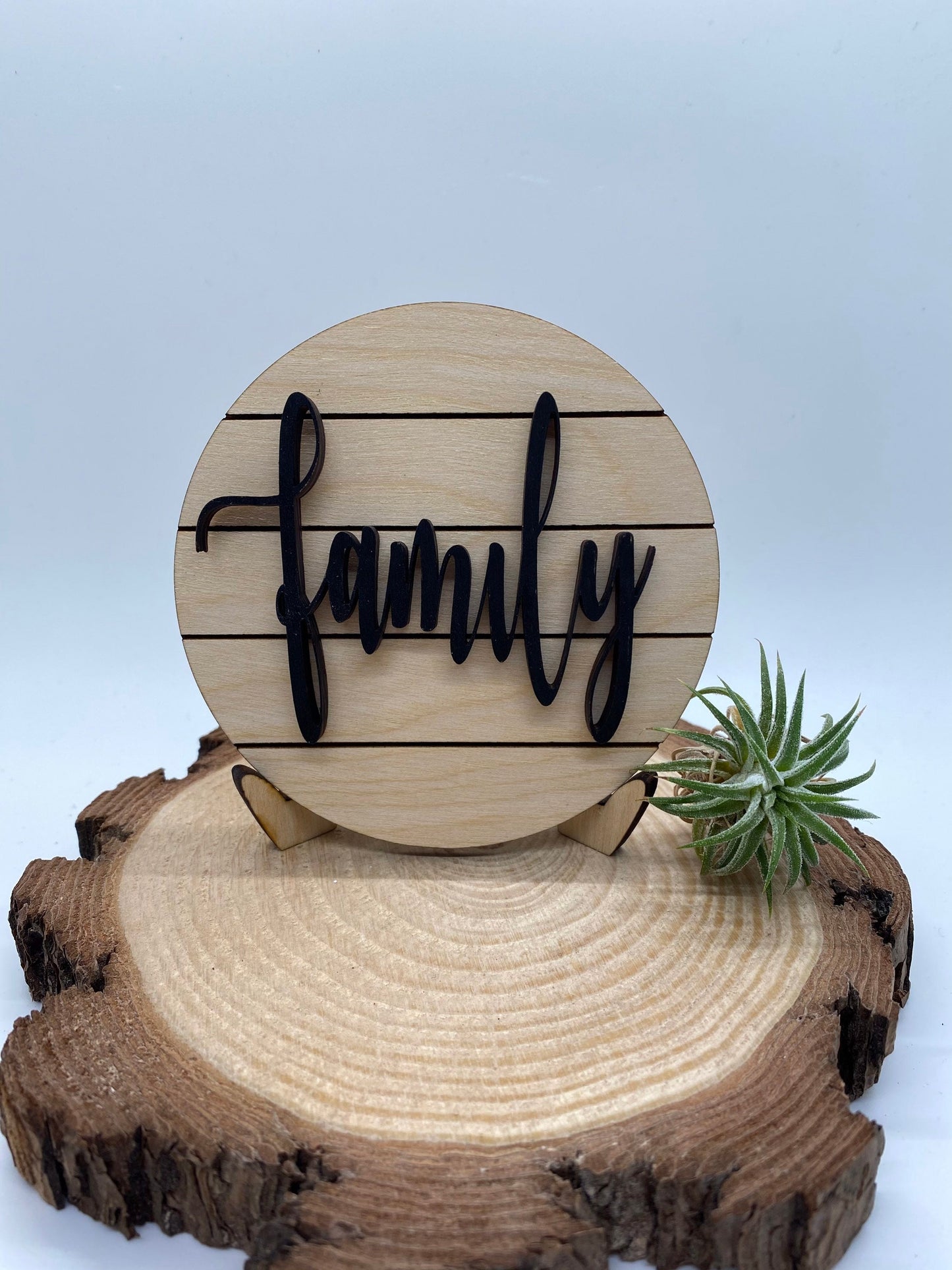Family Tiered Tray Sign, Mini Shiplap Tray Sign, Tiered Tray Decor, 4” Round Tiered Tray Sign, Wood Tiered Tray Sign, Tiered Tray