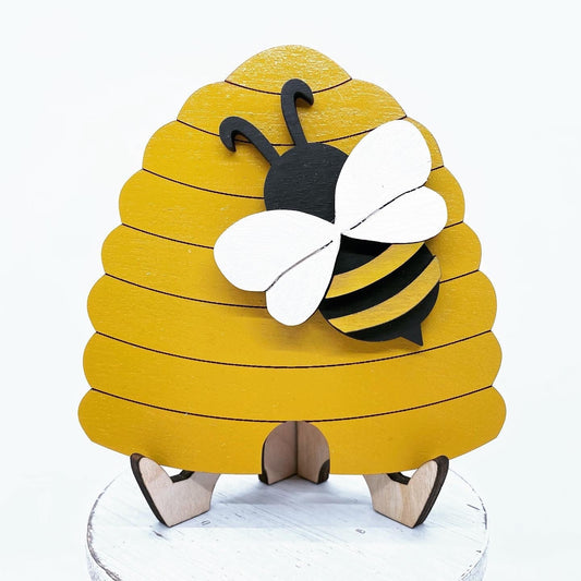 Beehive with Bee Tiered Tray Sign