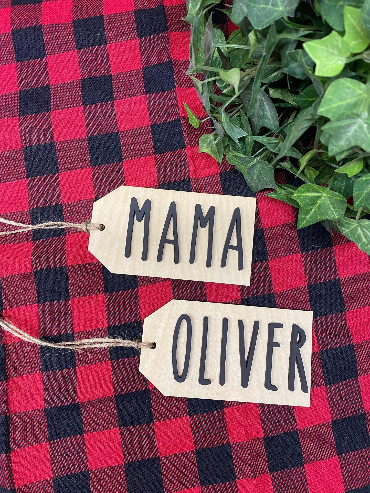Personalized Wood Stocking Name Tags, Christmas Stocking Tags