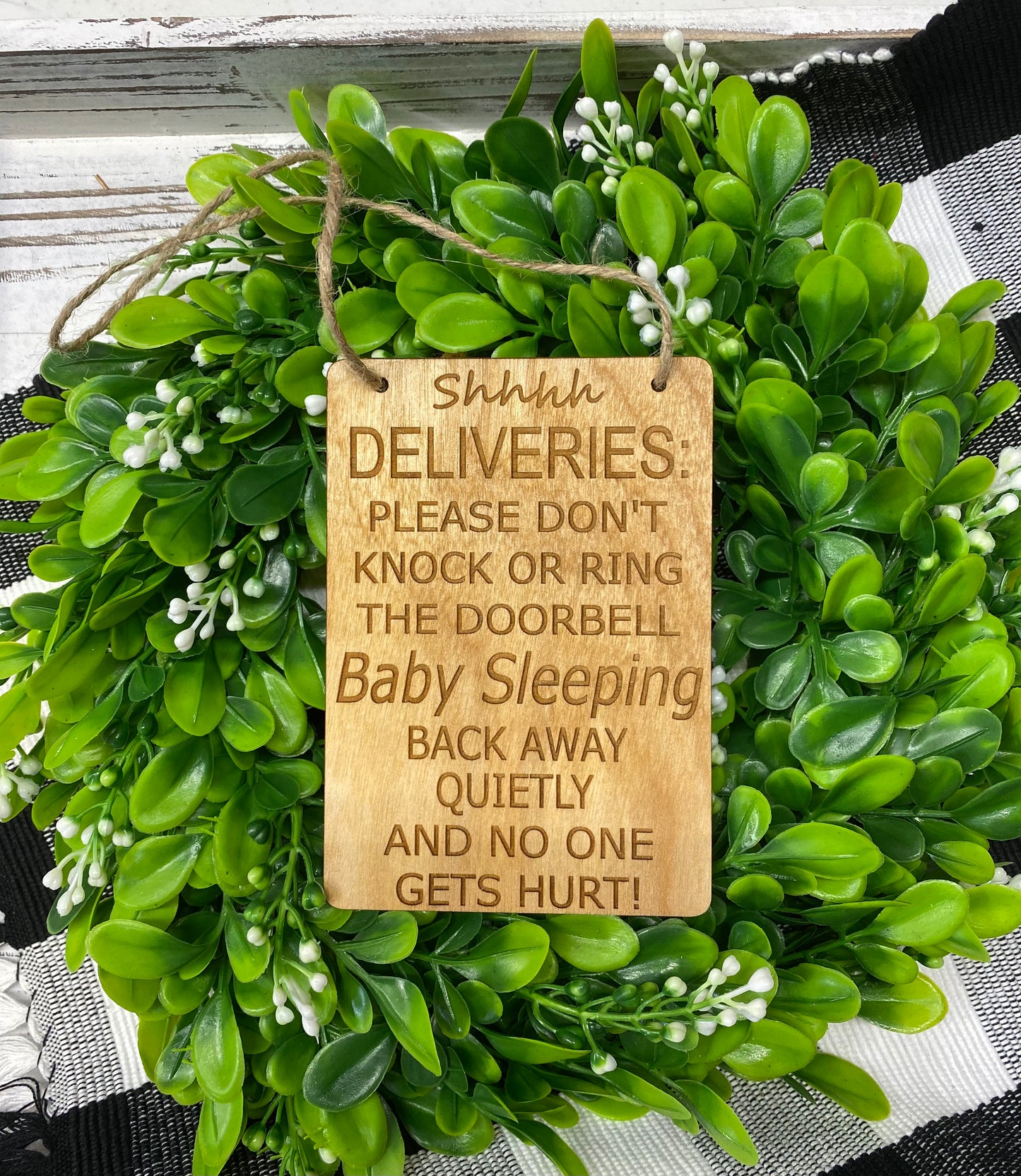 Baby Sleeping Delivery Sign for Door