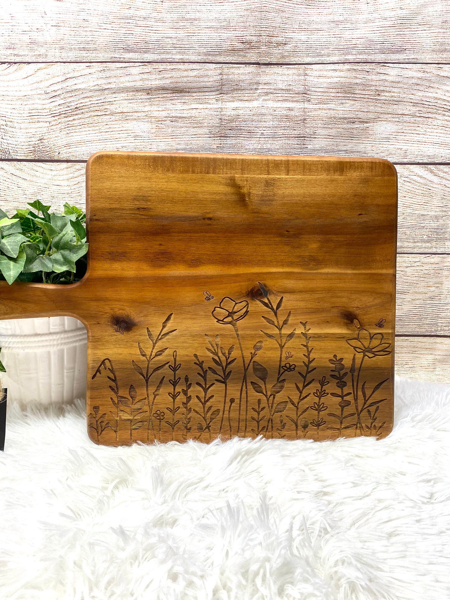 Wildflowers and Bees Cutting Board