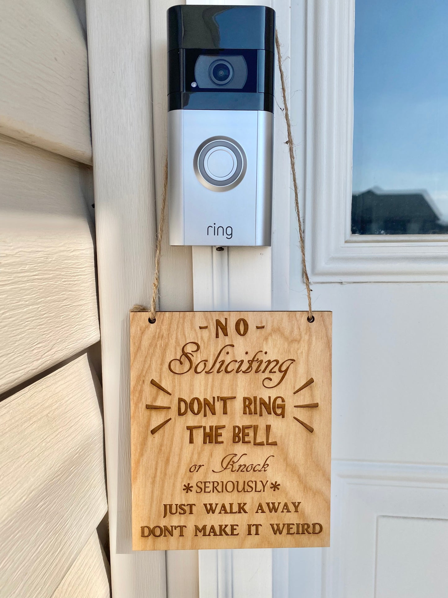 Ring Doorbell Sign, Doorbell Sign, Please Don't Ring the Door Bell There's  No Need to Get the Dogs Involved, No Soliciting Sign - Etsy