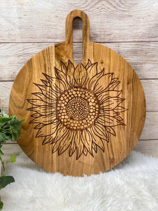 Sunflower Acacia Wood Cutting Board