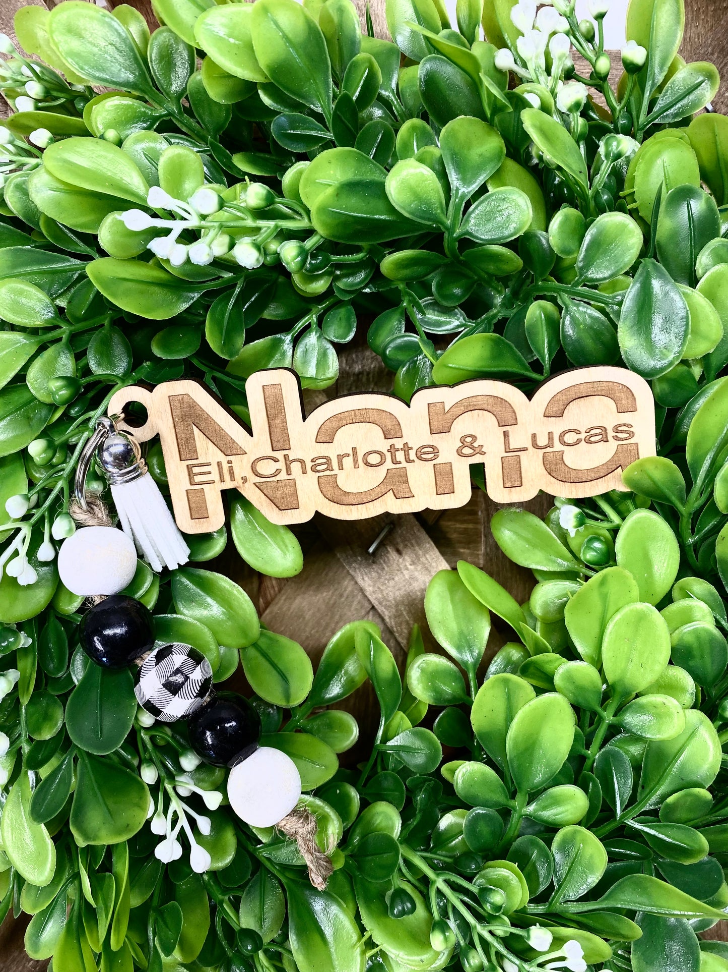 Nana Personalized Keychain with Kids Names, Wood Engraved Nana Keychain, Mother's Day Gift from Grandkids, Grandma Gift