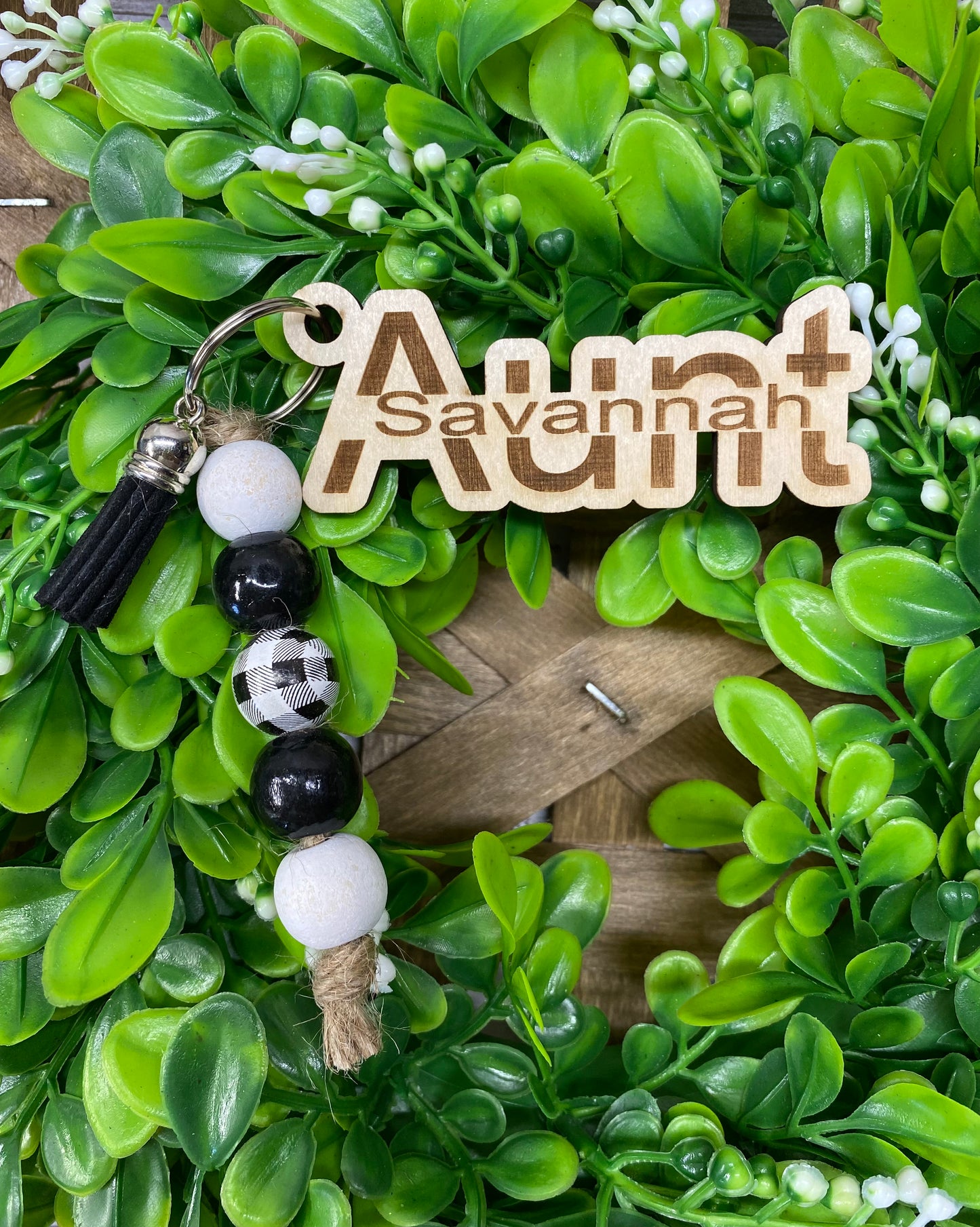 Aunt Personalized Keychain with Kids Names