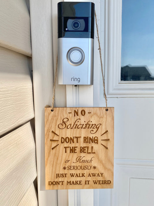 No Soliciting Doorbell Sign