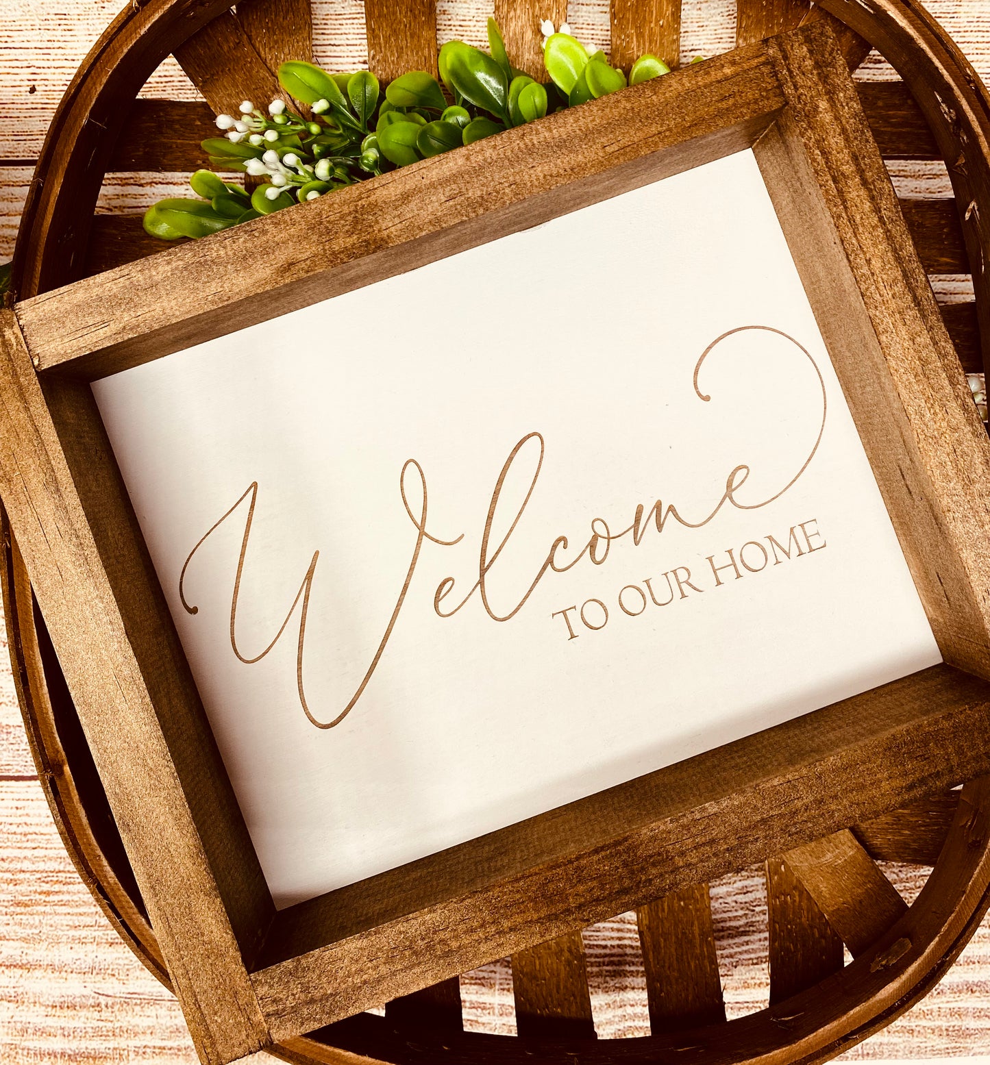 Welcome To Our Home Wood Sign, Laser Engraved Wood Sign, Farmhouse Home Sign