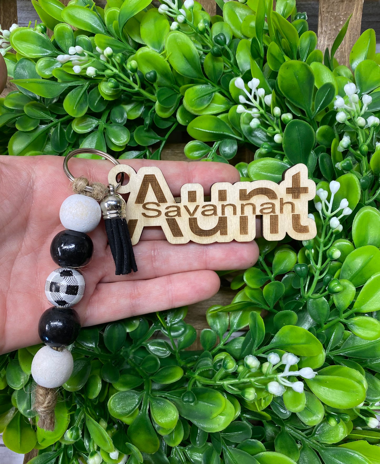 Aunt Keychain, Personalized Aunt Keychain with Kids Names